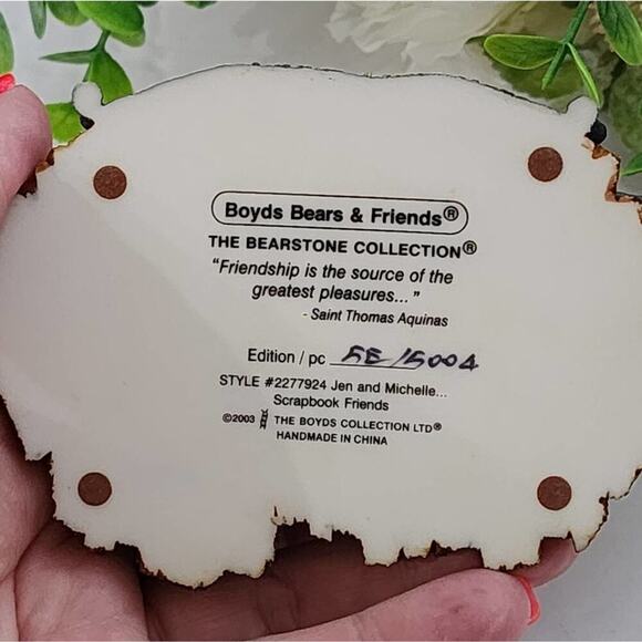 Boyds Bear Jen & Michelle Scrapbook Friends Figurine‎ The Bearstone Collection - Picture 5 of 5